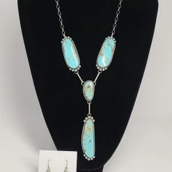 The Sparkling Spur 4 Stone Necklace & Earring Set Jewelry