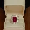 The Sparkling Spur Ruby Moissanite Lab Diamond Ring