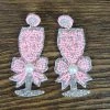 The Sparkling Spur Beaded Champaign Glass Earrings Jewelry