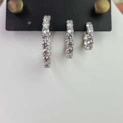 The Sparkling Spur Large Round CZ Diamond Hoop Earrings