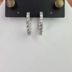 The Sparkling Spur New Arrivals Medium Oval CZ Diamond Hoop Earrings