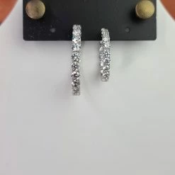 The Sparkling Spur Large Oval CZ Diamond Hoop Earrings