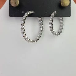 The Sparkling Spur Large Oval CZ Diamond Hoop Earrings
