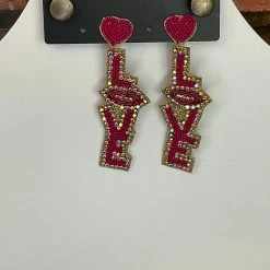The Sparkling Spur Beaded Love & XO Earrings