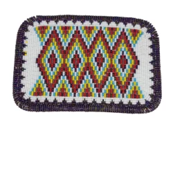 Tex’s Line Accessories Four Diamond Buckle With Purple Trim & Cut Beads