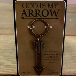 The Sparkling Spur God Is My Arrow Keychain