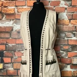 Double D Ranch Wear Soft Leather Vest With Fringe TIFFIANY'S CLOSET
