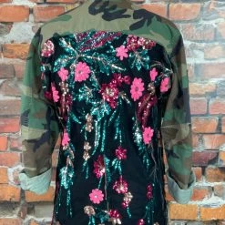Josie Bruno Original Sequined Camo Jacket New Arrivals