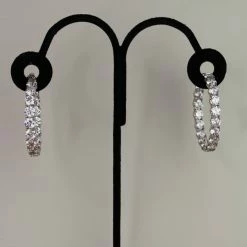 The Sparkling Spur Medium Round CZ Diamond Hoop Earrings