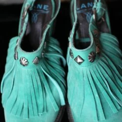 Lane Boots TIFFIANY'S CLOSET Turquoise Low Heel Sandles