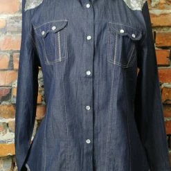 Tasha Polizzi Denim-Look Shirt With Sequins