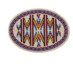Tex’s Line XXX Large Oval Beaded Buckle With Cut Beads Accessories