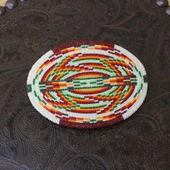 The Sparkling Spur Accessories Cream/Expresso Large Oval Beaded Buckle With Cut Beads