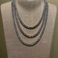 The Sparkling Spur Jewelry 16" Silver Tennis Necklace