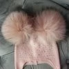 Maniere Sparkly Baby Tie Hat W/Double Poms