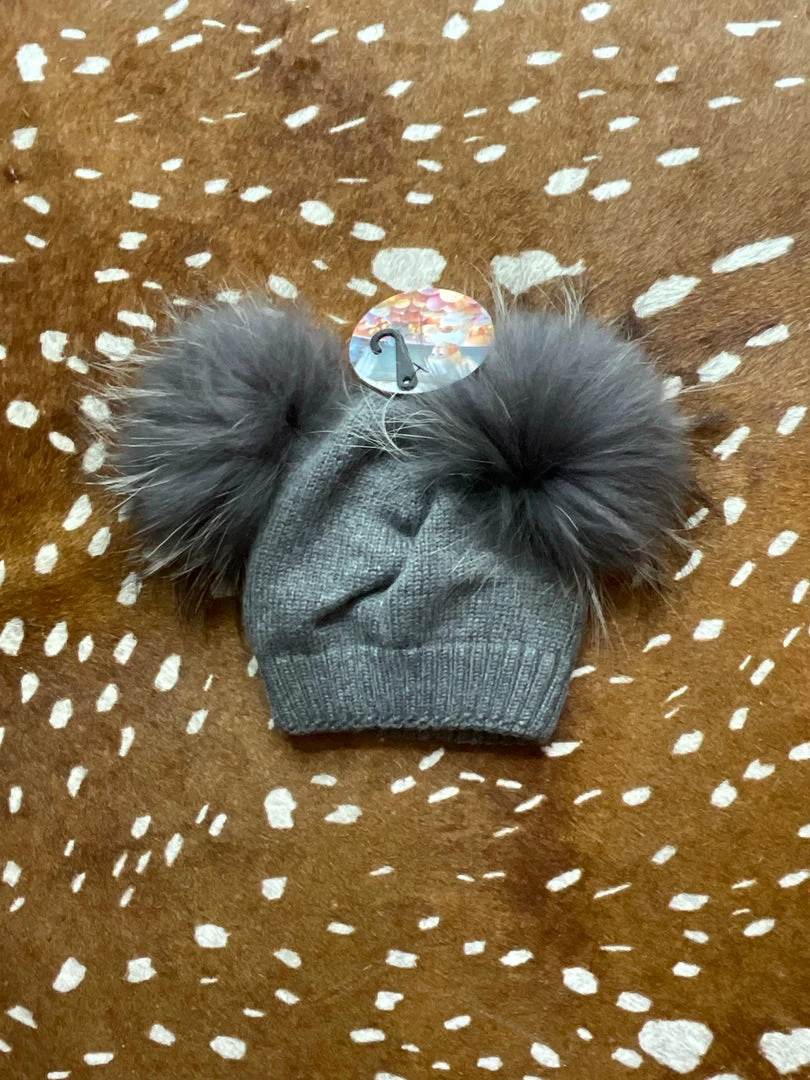 Outlet β Maniere Double Raccoon Fur Baby Pom Beanie π₯ 3 Maniere Double Raccoon Fur Baby Pom Beanie