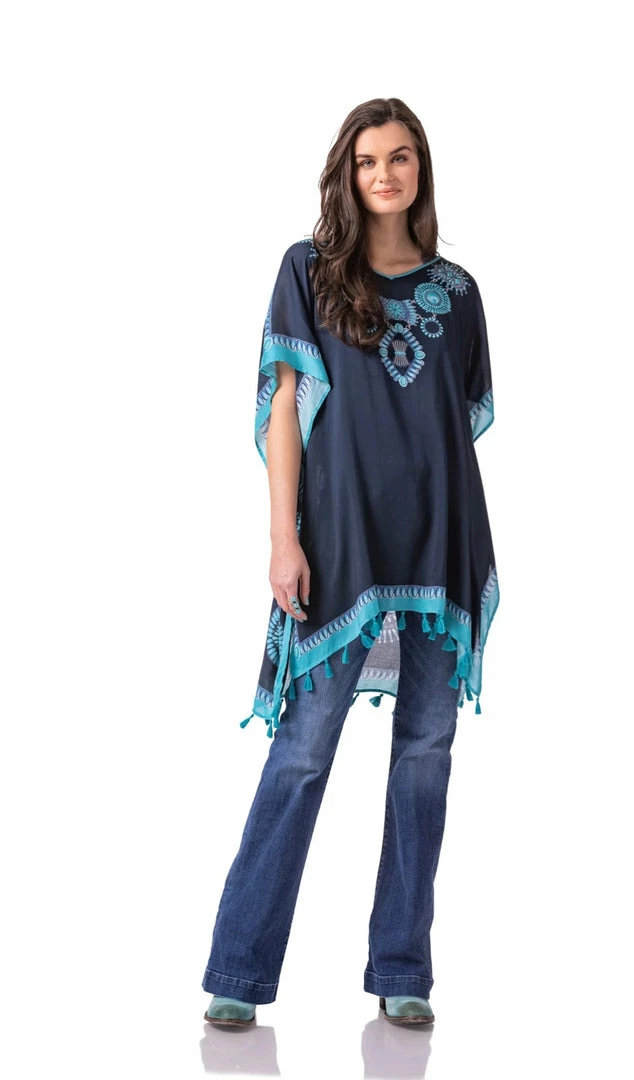 Hot Sale π₯ Double D Ranch - Jewelry Junket Collection Turquoise World Poncho Ponchos & Dusters π 3 Double D Ranch - Jewelry Junket Collection Turquoise World Poncho Ponchos & Dusters