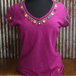 Double D Ranch Wear Fun In Fuchsia Mirror Tee