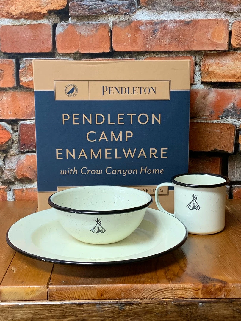 Budget ✔️ Pendleton Camp Enamelware Dishes Home Goods ⌛ 3 Pendleton Camp Enamelware Dishes Home Goods