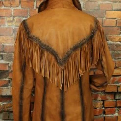Roja TIFFIANY'S CLOSET Leather Jacket With Fringe & Whip Stitching