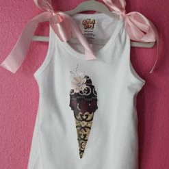 The Sparkling Spur GG Ice Cream Cone Tank With Ribbons Kids Of A King