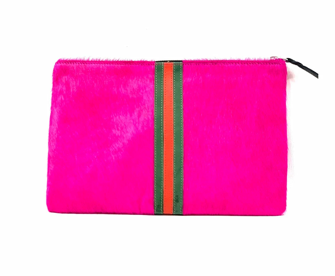 Cheapest π Parker & Hyde New Arrivals Hot Pink Stripe Clutch π€© 3 Parker & Hyde New Arrivals Hot Pink Stripe Clutch
