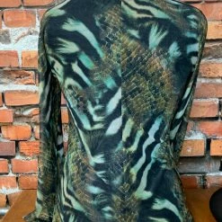 Oo La La Tops Animal Print Mesh Top