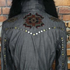 Double D Ranch Wear Jacket With Removeable Fur Collar