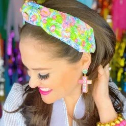 Discount β€οΈ Brianna Cannon Bright Floral Headband With Large Pink Iridescent Crystals New Arrivals π― 7 Brianna Cannon Bright Floral Headband With Large Pink Iridescent Crystals New Arrivals