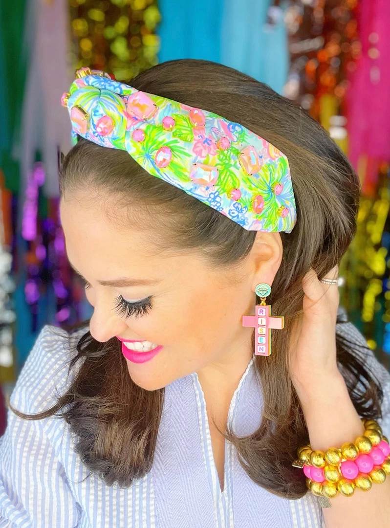 Discount β€οΈ Brianna Cannon Bright Floral Headband With Large Pink Iridescent Crystals New Arrivals π― 5 Brianna Cannon Bright Floral Headband With Large Pink Iridescent Crystals New Arrivals