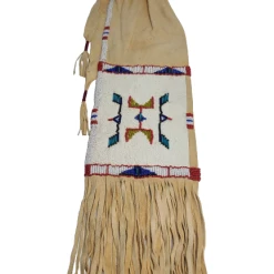 The Sparkling Spur Leather Beaded Pouch With Fringe Accessories