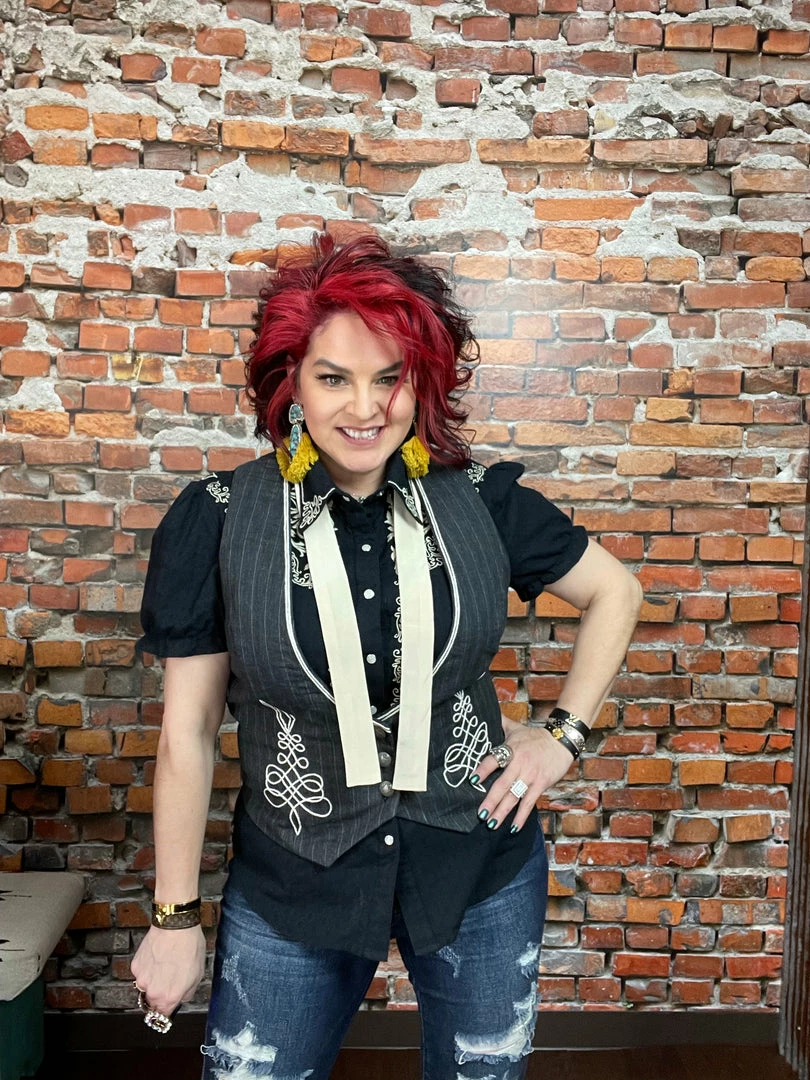 Brand new β€οΈ Double D Ranch Wear - Maria Collection Bank Teller Vest Vests π 2 Double D Ranch Wear - Maria Collection Bank Teller Vest Vests