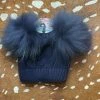 Outlet β€οΈ Maniere Kid's Hats Double Raccoon Fur Baby Pom Beanie β€οΈ 2 Maniere Kid's Hats Double Raccoon Fur Baby Pom Beanie