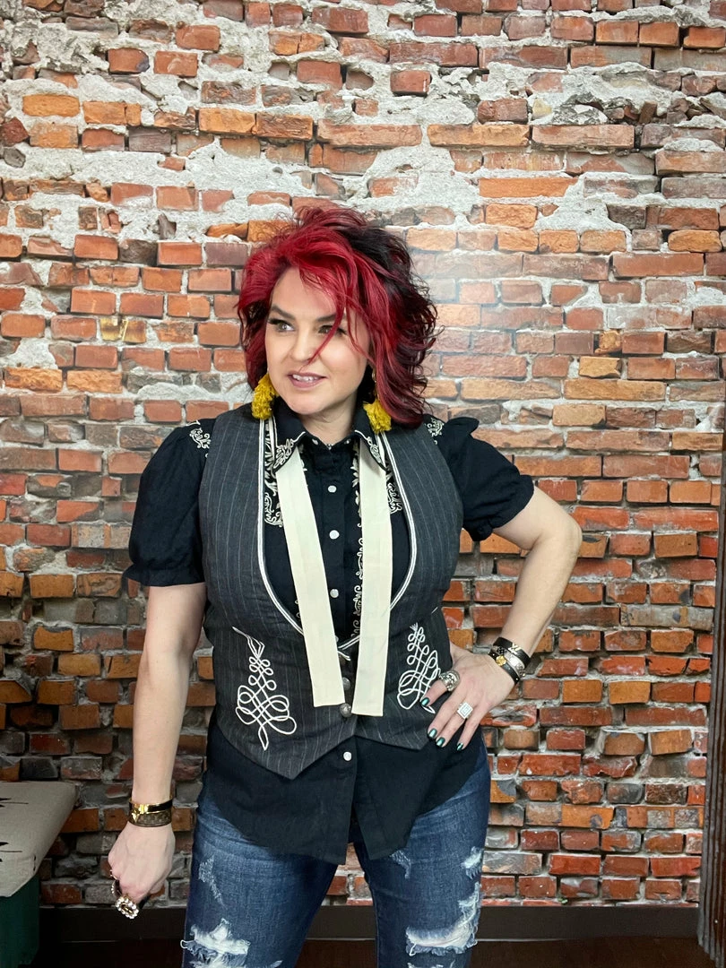 Brand new β€οΈ Double D Ranch Wear - Maria Collection Bank Teller Vest Vests π 7 Double D Ranch Wear - Maria Collection Bank Teller Vest Vests