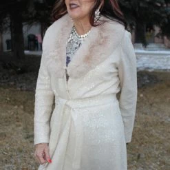 The Sparkling Spur Dazzling Long Sequined Coat Jackets