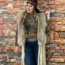 A. Tsagas Long Leather Vest With Lynx Fur TIFFIANY'S CLOSET