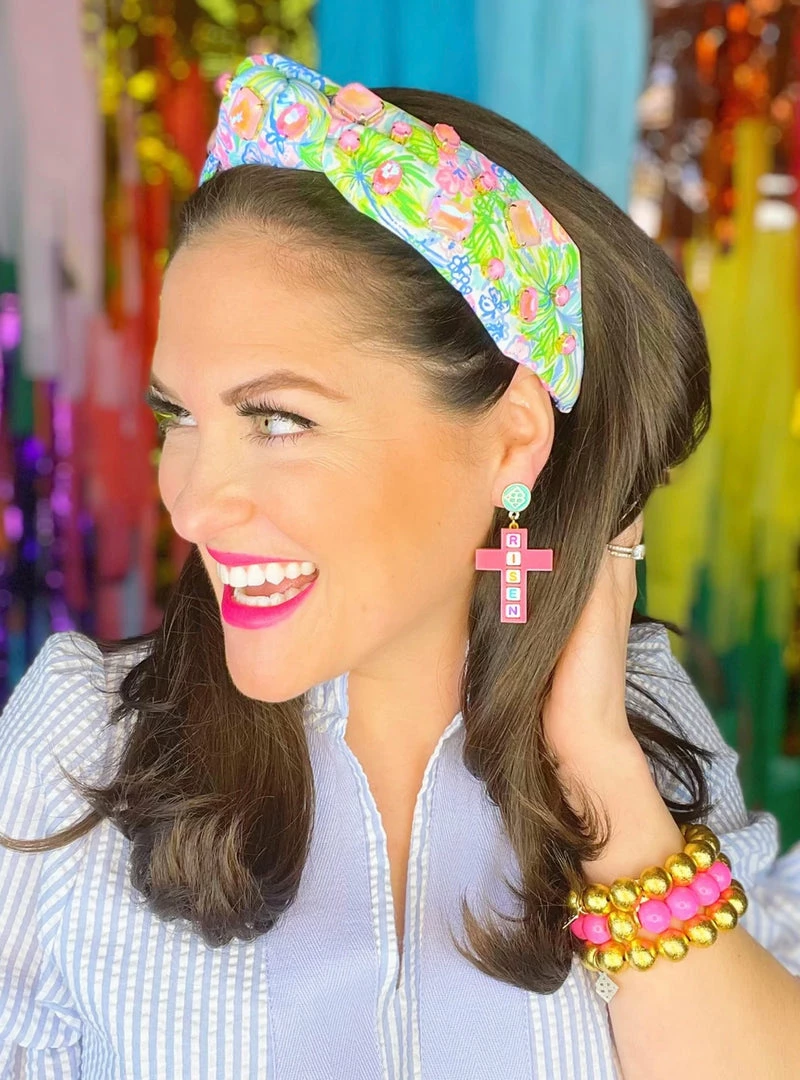 Discount β€οΈ Brianna Cannon Bright Floral Headband With Large Pink Iridescent Crystals New Arrivals π― 3 Brianna Cannon Bright Floral Headband With Large Pink Iridescent Crystals New Arrivals