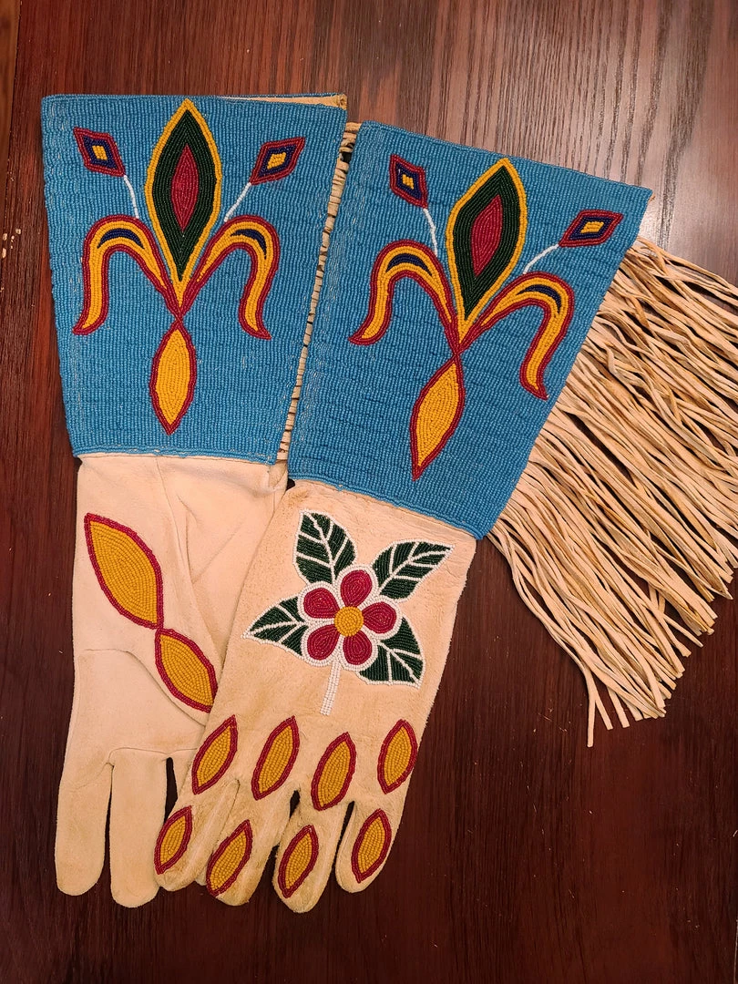 Wholesale 🧨 The Sparkling Spur Accessories Men’s Vintage Beaded Gauntlet Gloves With Fringe ⭐ 2 The Sparkling Spur Accessories Men’s Vintage Beaded Gauntlet Gloves With Fringe