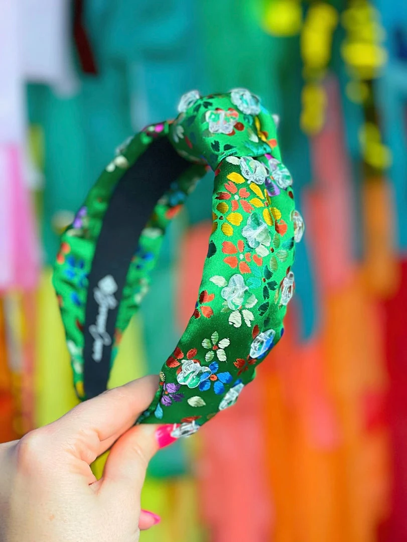 Discount π Brianna Cannon Green Silk Rainbow Flower Headband With Crystal Butterflies Hats/Headbands/Scarves/Gloves π 5 Brianna Cannon Green Silk Rainbow Flower Headband With Crystal Butterflies Hats/Headbands/Scarves/Gloves