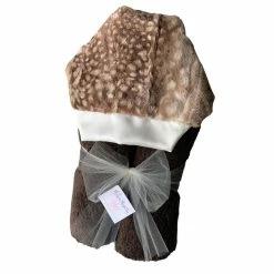 The Sparkling Spur Plush Hooded Bath Towel - Fawn