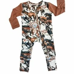 The Sparkling Spur Wild Horses Zip Footie